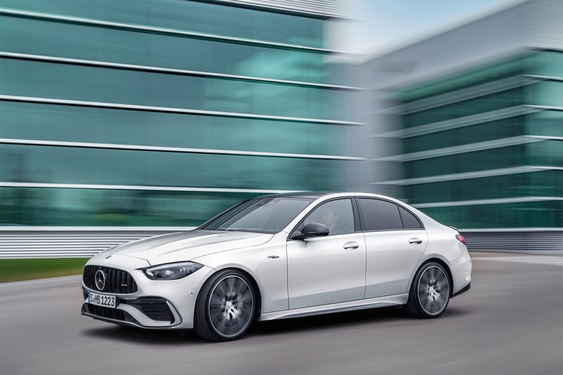 mercedes amg 2023 c43 sedan 402 horsepower inline four turbocharged engine nanoslide formula 1 technology 