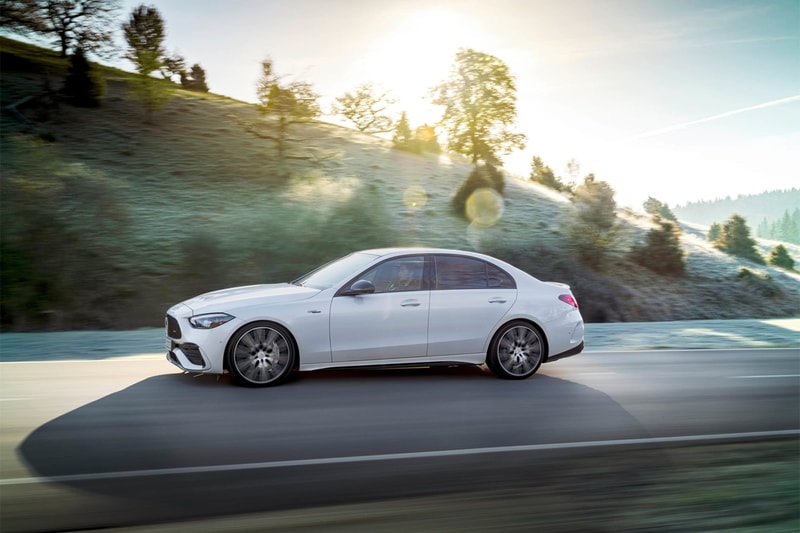 mercedes amg 2023 c43 sedan 402 horsepower inline four turbocharged engine nanoslide formula 1 technology 