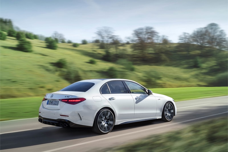 mercedes amg 2023 c43 sedan 402 horsepower inline four turbocharged engine nanoslide formula 1 technology 