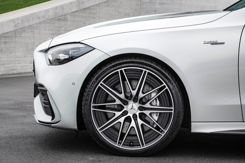 mercedes amg 2023 c43 sedan 402 horsepower inline four turbocharged engine nanoslide formula 1 technology 