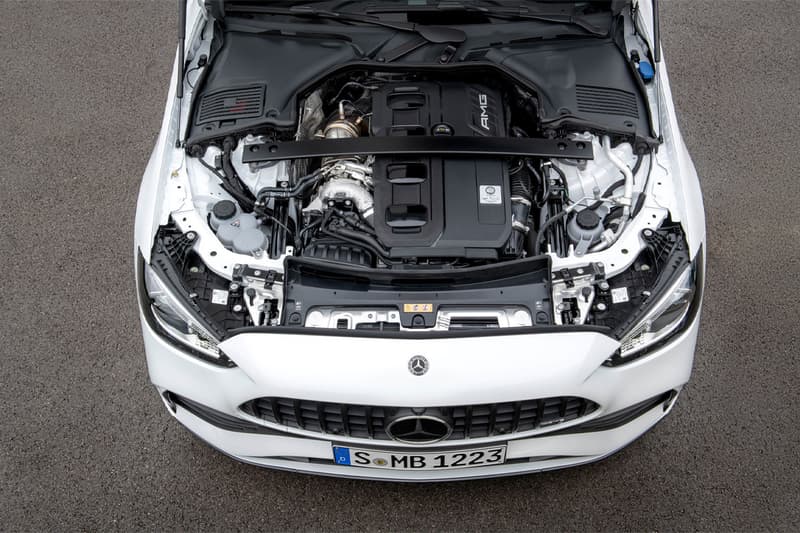 mercedes amg 2023 c43 sedan 402 horsepower inline four turbocharged engine nanoslide formula 1 technology