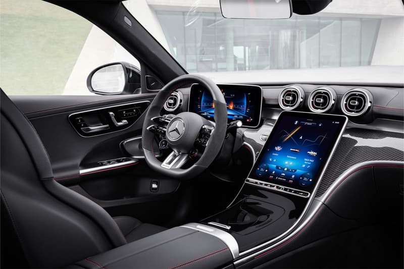 mercedes amg 2023 c43 sedan 402 horsepower inline four turbocharged engine nanoslide formula 1 technology