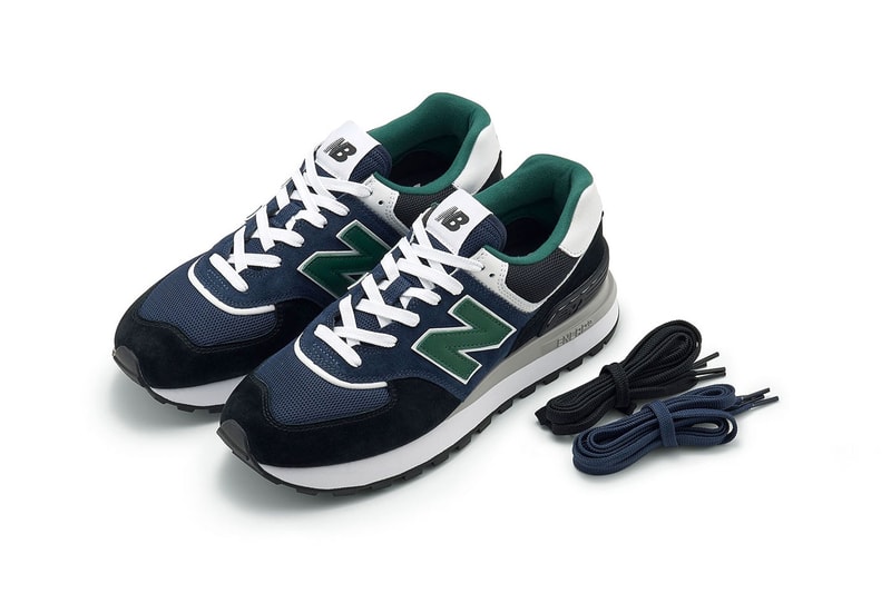 new balance eYe COMME des GARCONS Junya Watanabe MAN collaboration three colorways 574 legacy navy black green gray red yellow white release info price date