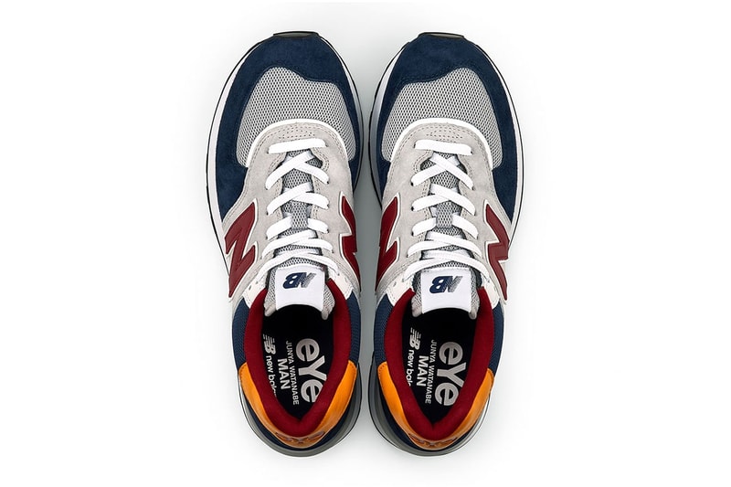 new balance eYe COMME des GARCONS Junya Watanabe MAN collaboration three colorways 574 legacy navy black green gray red yellow white release info price date
