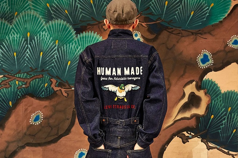 Nigo Reveals Latest "Made in Japan" HUMAN MADE X Levi's Collaboration i know nigo pharrell pusha t asap rocky jean jacket selvedge denim gears for futuristic teenagers 