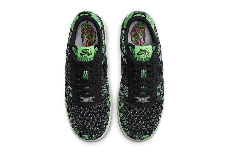 Nike Air Force 1 Crater Flyknit "Black Volt" DM0590-002 Release 2022 Move to Zero Crater foam