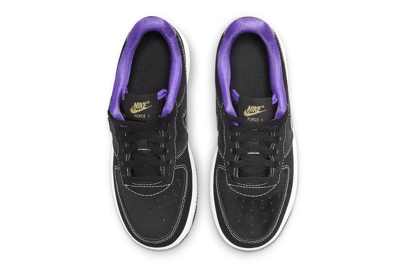 Nike Air Force 1 Low Drops in a "Lakers" Colorway DQ0301-001 los angeles lakers nubuck all-black leather anthony davis ad lebron james king james russell westbrook la