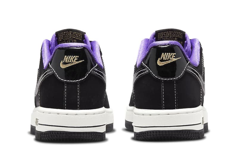 Nike Air Force 1 Low Drops in a "Lakers" Colorway DQ0301-001 los angeles lakers nubuck all-black leather anthony davis ad lebron james king james russell westbrook la