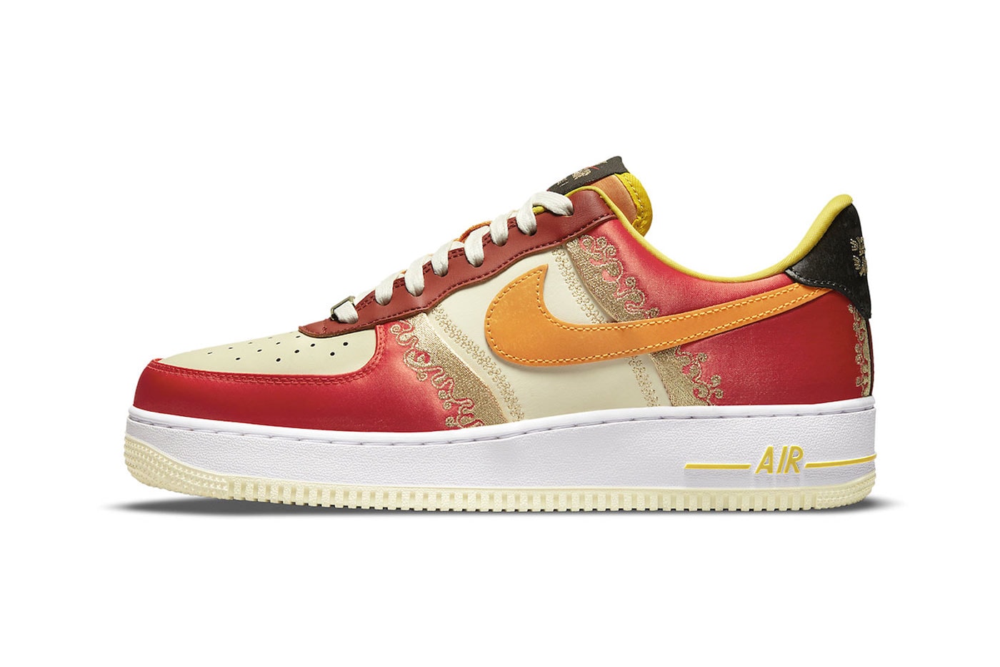 Pre-owned Air Force 1 Low Lv 8 Habanero Red Black White In Habanero  Red/black-white