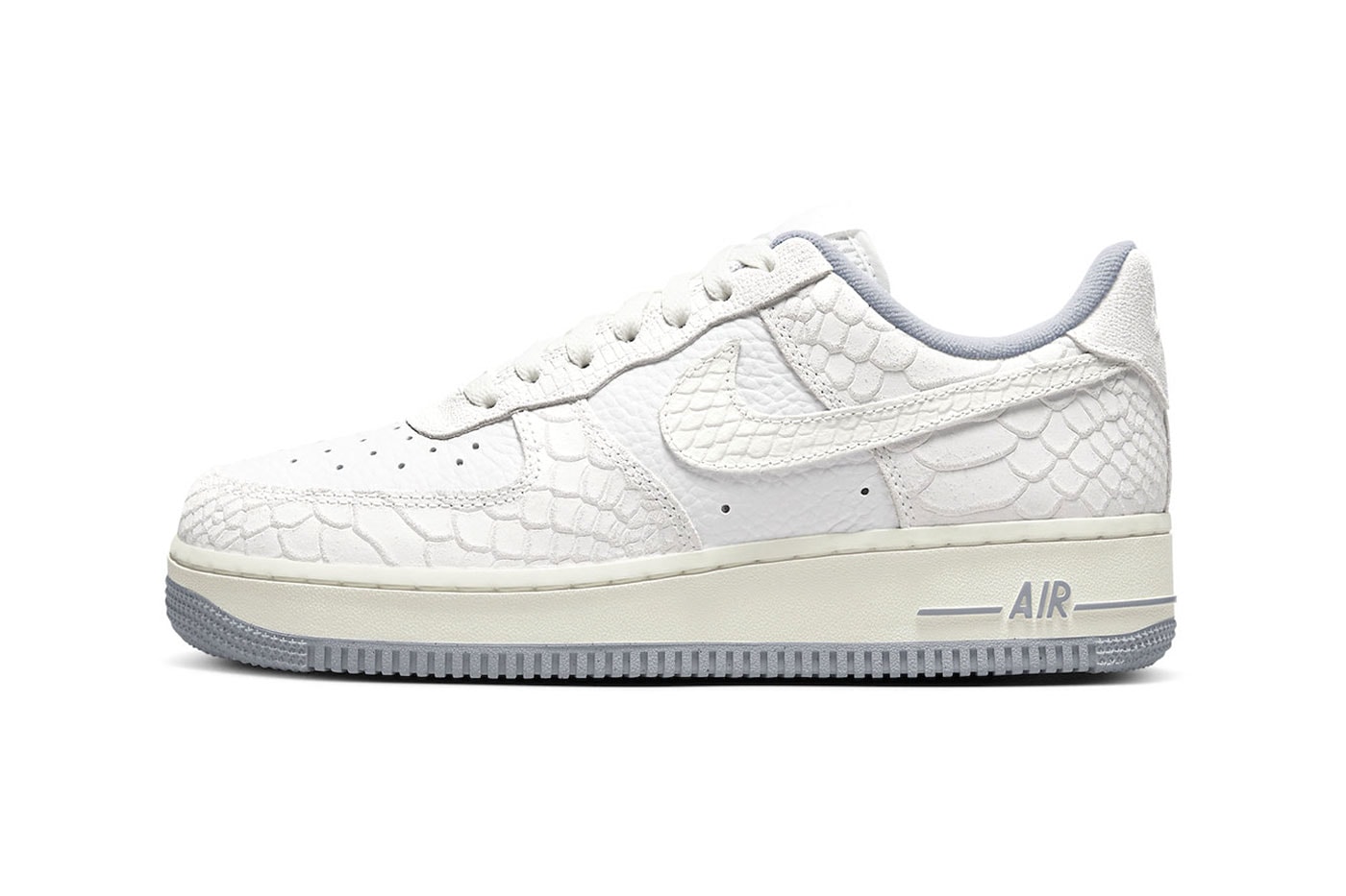 Take a Look at the Official Images of the Nike Air Force 1 Low "White Python" DX2678-100 crisp af1 shoes leather speckled grey suede