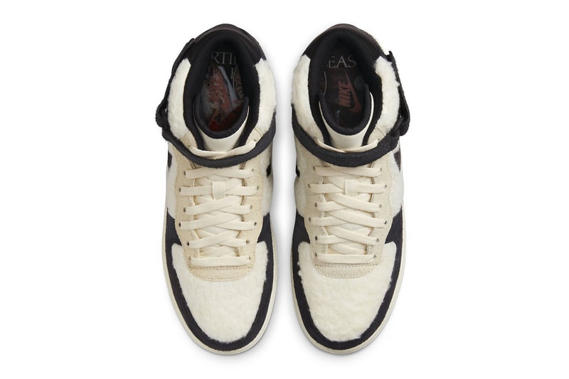 Official Look at Nike Air Force 1 Mid Culture Day Panda White Black fleece furry fuzzy suede rug 