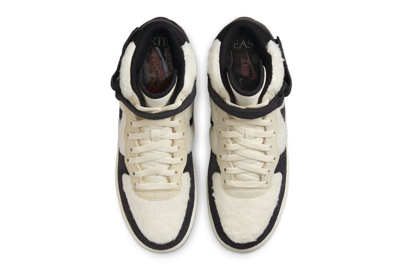 Official Look at Nike Air Force 1 Mid Culture Day Panda White Black fleece furry fuzzy suede rug