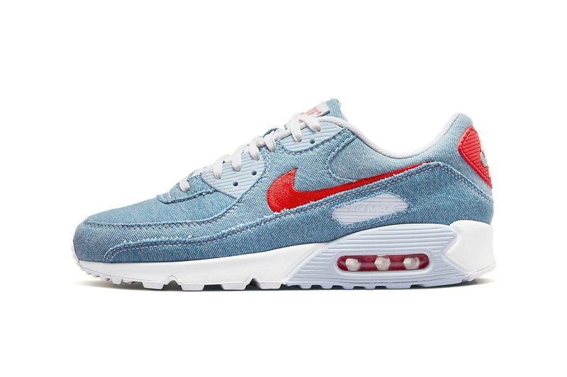 Nike Air Max 90 denim 501 lightwash blue red white release info date price 