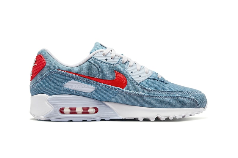 Nike Air Max 90 denim 501 lightwash blue red white release info date price 