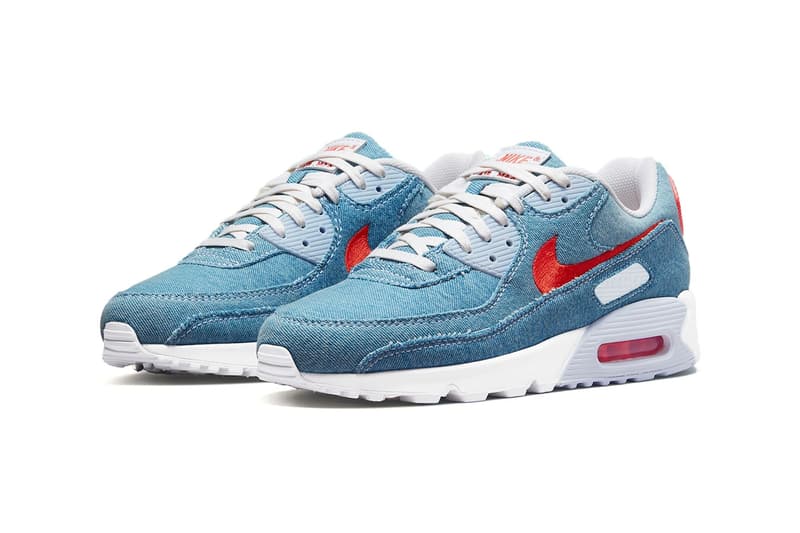 Nike Air Max 90 denim 501 lightwash blue red white release info date price 