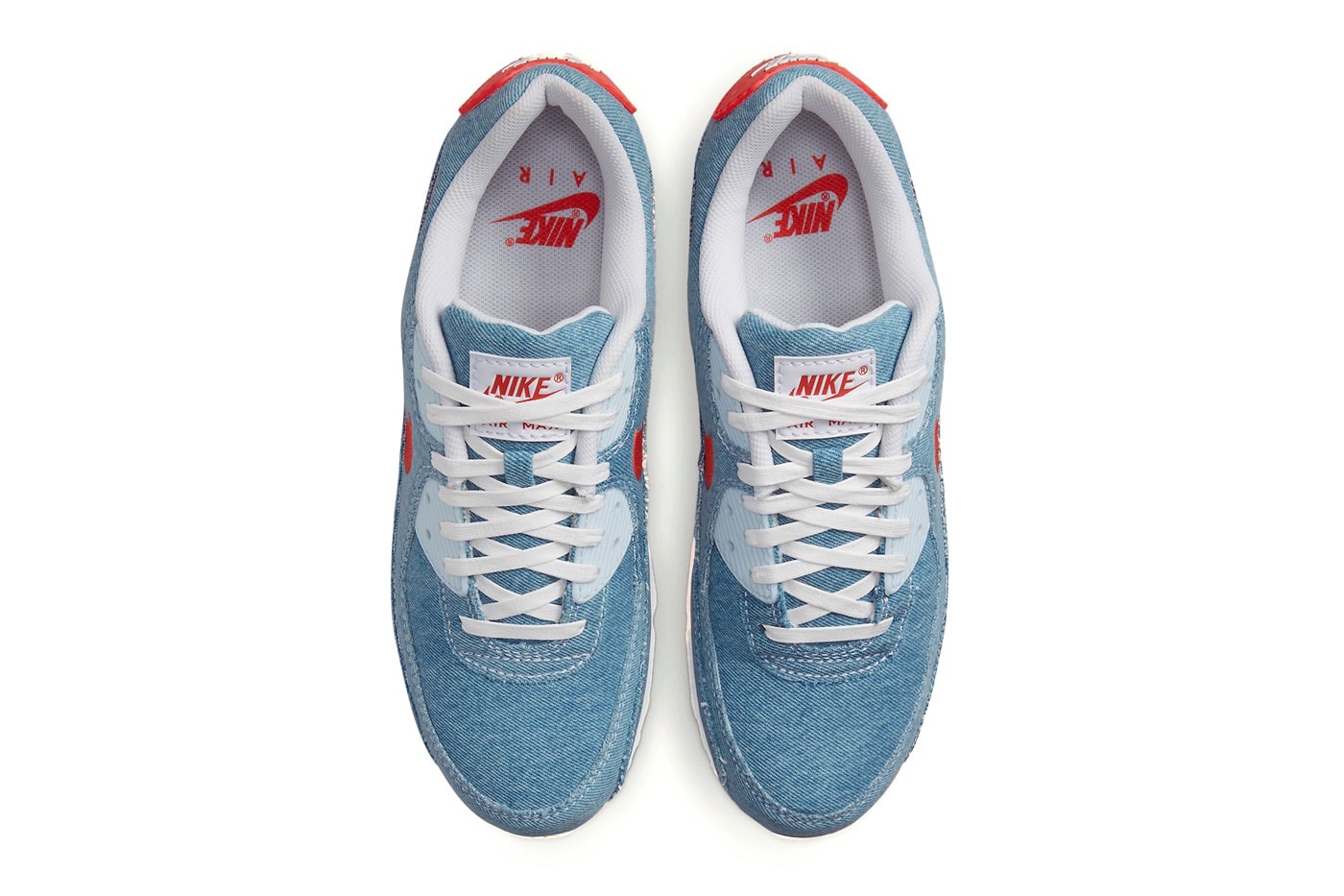 Nike Air Max 90 denim 501 lightwash blue red white release info date price 
