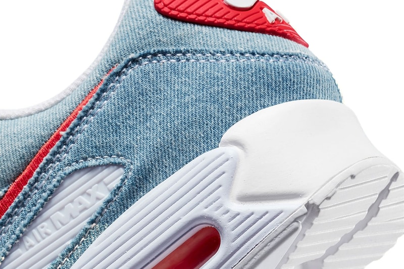 Nike Air Max 90 denim 501 lightwash blue red white release info date price 