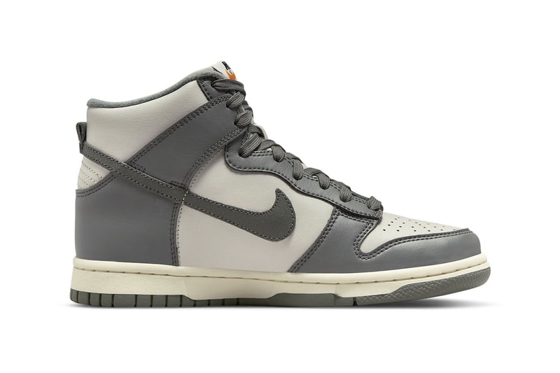 Official Images of Nike Dunk High in Dual Grey Tones DM1028-001 spring summer 2022 ss22 retro sail swoosh laces sneakers