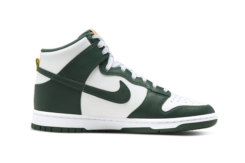 nike dunk high green white