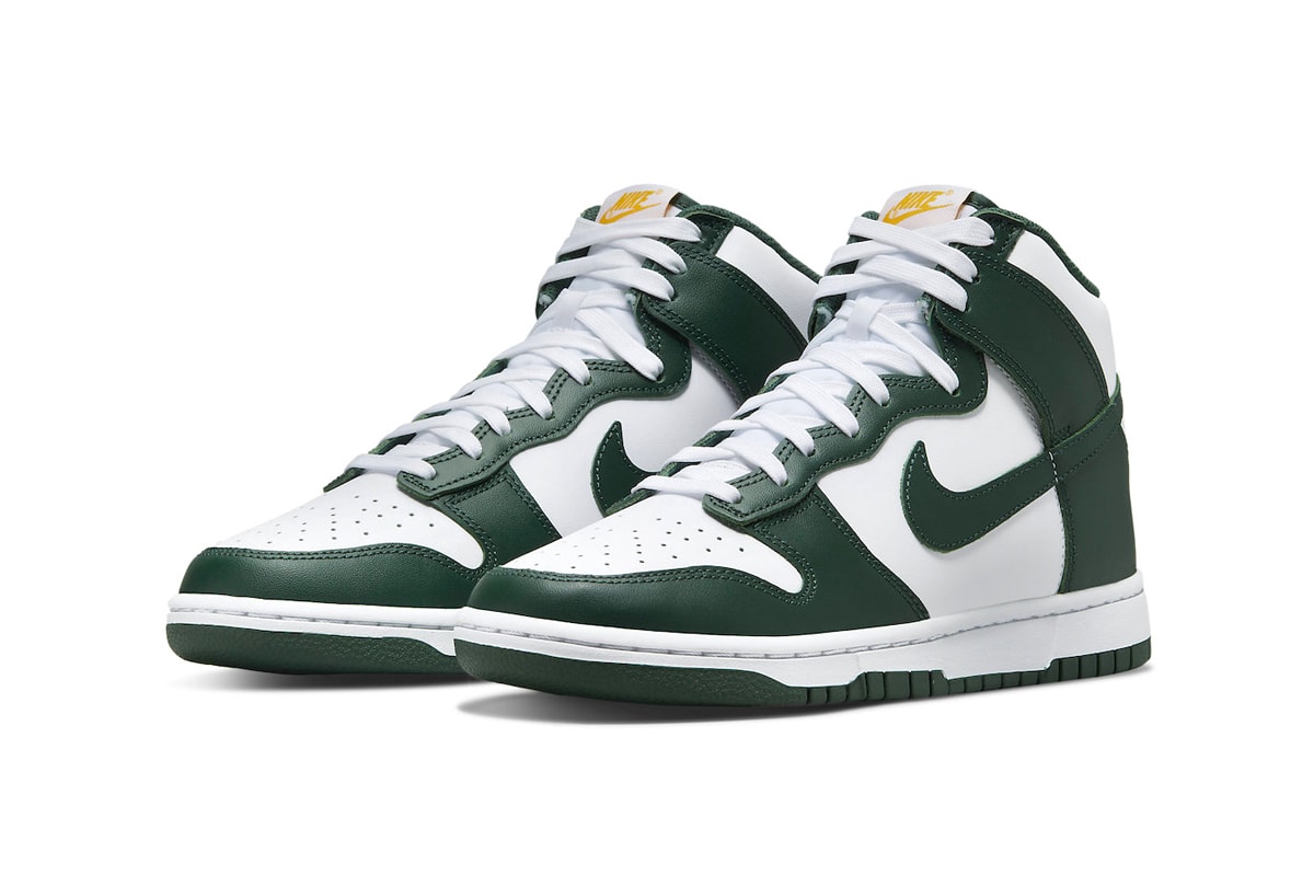 Nike Dunk High Is Releasing in White With Green and Gold Accents DD1399-300