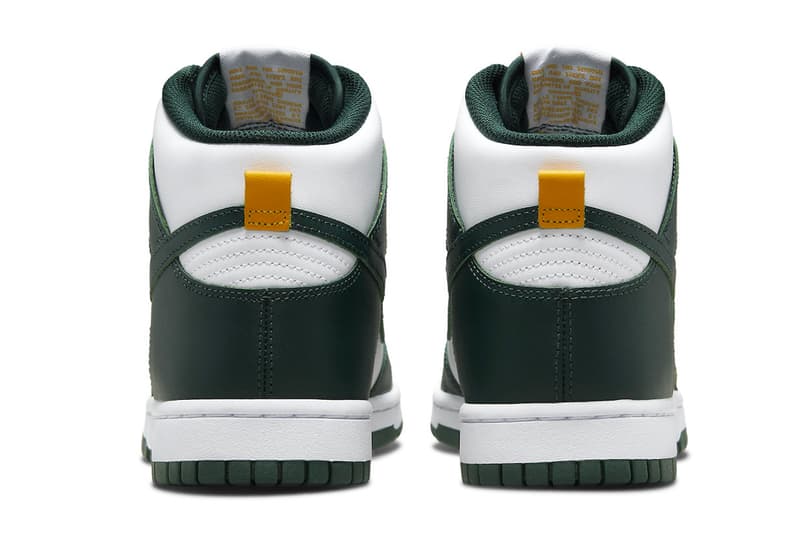 Nike Dunk High Is Releasing in White With Green and Gold Accents DD1399-300