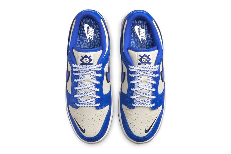 Nike Dunk Low Jackie Robinson Official Look Release Info DV2122-400 Date Buy Price Racer Blue Coconut