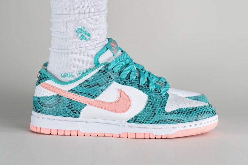 Кроссовки Nike Dunk Low Snakeskin On Foot Look Информация о выпуске DR8577-300 Дата покупки Цена 