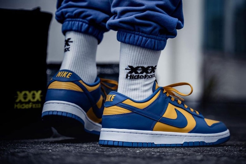 On Foot Look Nike Dunk Low UCLA blue jay university gold white sportswear collegiate 100 USD price date release info 