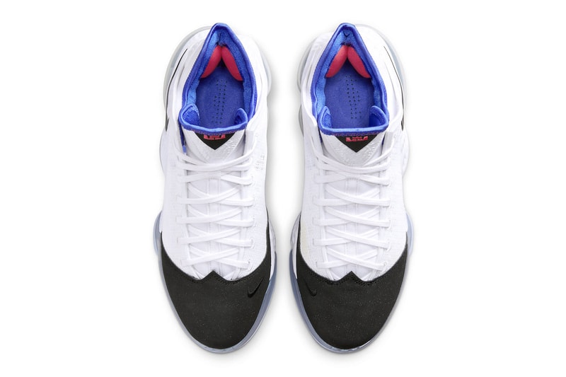 Official Images of the Nike LeBron 19 Low Black Toe Release Info DH1270-100 white black blue siren red basketball shoes sneakers jumpman los angeles lakers