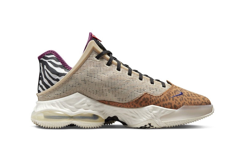 Nike LeBron 19 Low "Safari" Is for the King of the Jungle lebron james los angeles lakers king james sneakers lion chettah print zebra print 