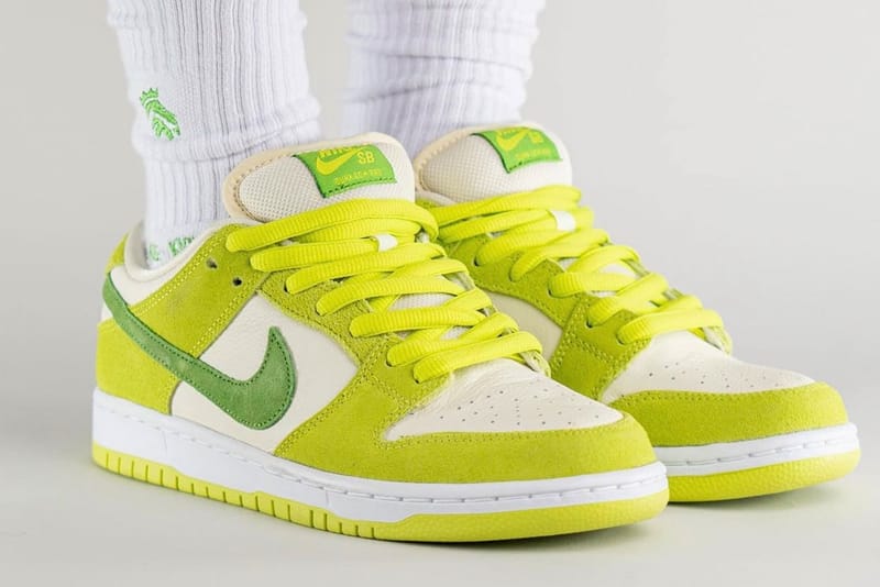 green yellow dunks low