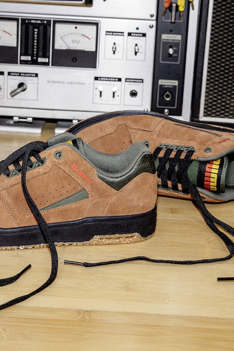 Puma Butter Goods slipstream Lo suede vtg 90s skateboarding music tote bucket hat half zip sweaters release info date price 
