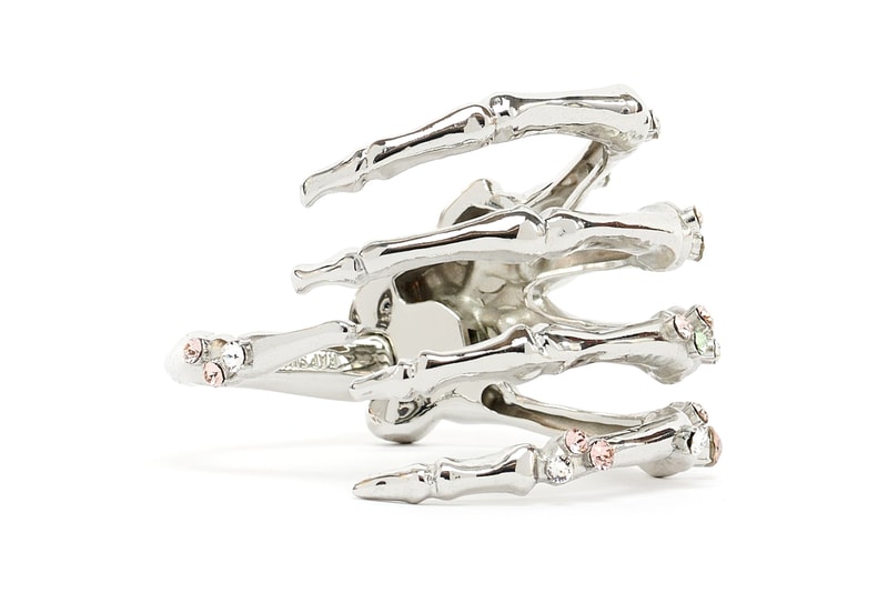 Raf Simons Spring/Summer 2022 Jewelry Collection Skeleton Bracelet Cluttered Strass Broken Strass Necklace Cluster Chain The Broken Arm