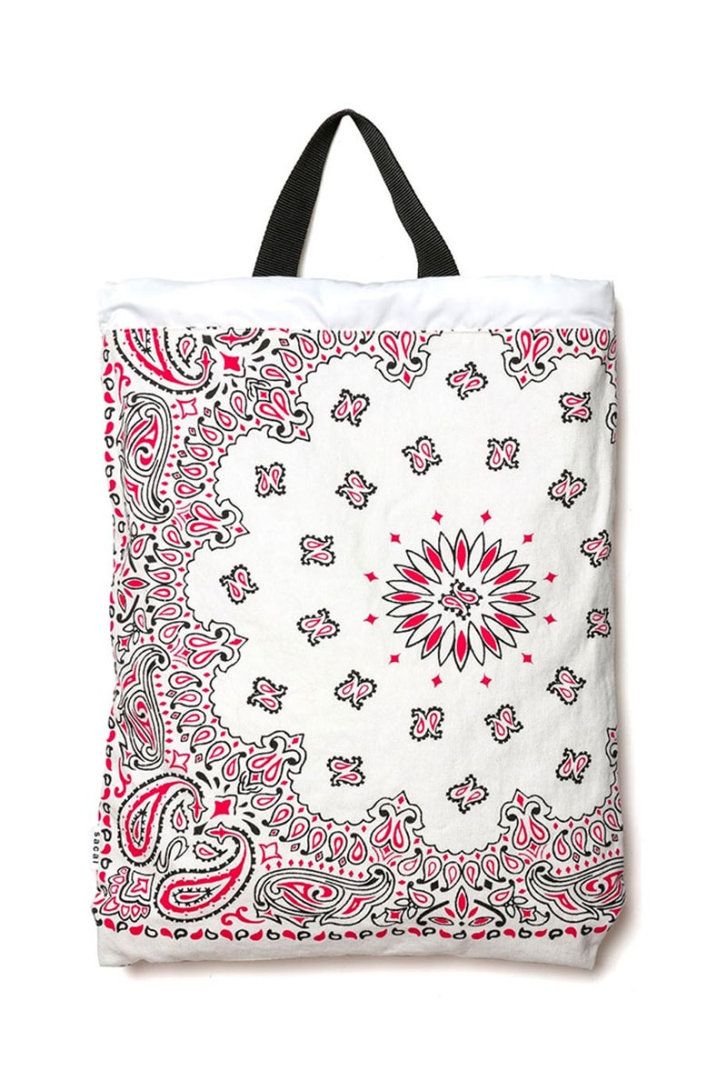 sacai chitose abe spring summer 2022 ss22 t shirts bags knapsack tote bag paisley release info date price