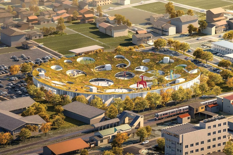 Sou Fujimoto architects community center Japan Hida Furukawa Station Eastern Development grass covered park circular roof news
