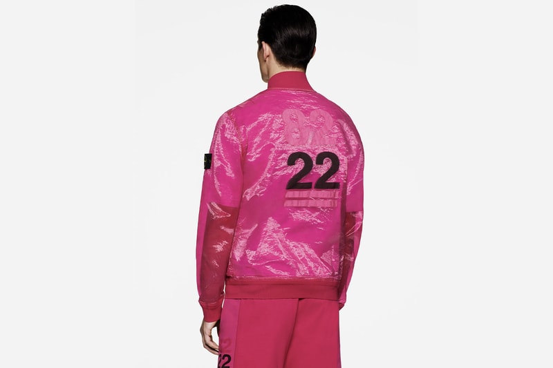 Stone Island 82 22 40th anniversary graphic archive piattina canvas polyester monofilaments nylon thread shiny sweatshirts t shirts cotton jersey shorts outwear release info date price