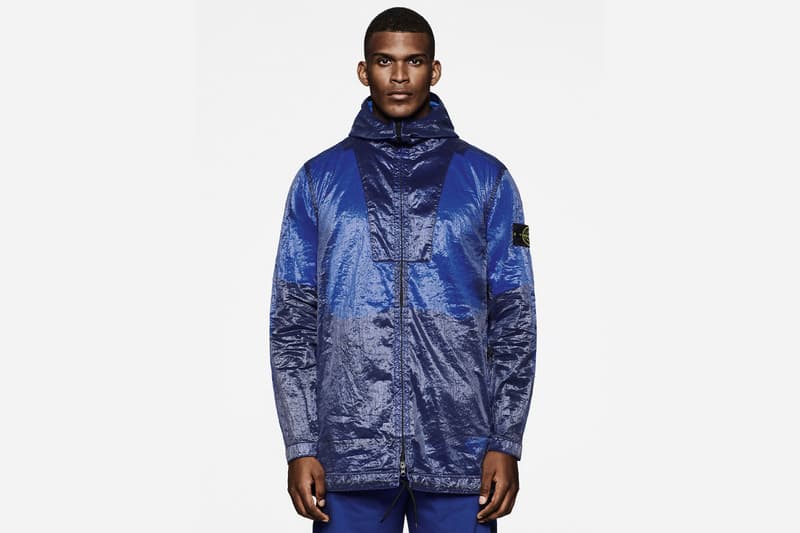 Stone Island 82 22 40th anniversary graphic archive piattina canvas polyester monofilaments nylon thread shiny sweatshirts t shirts cotton jersey shorts outwear release info date price