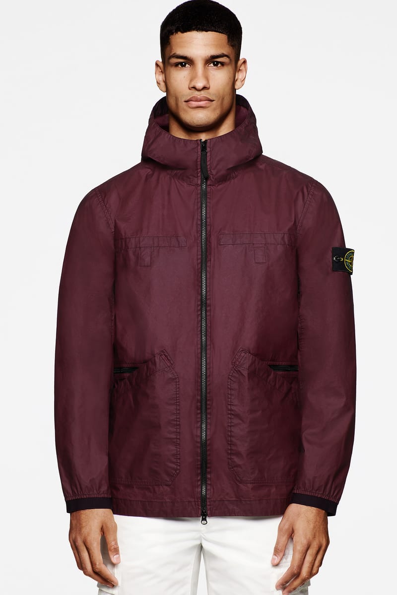 stone island burgundy coat