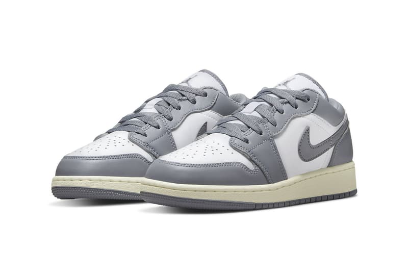 Nike Air Jordan 1 Low Vintage GS vintage grey gray vintage yellow midsole ball and wing release info date price