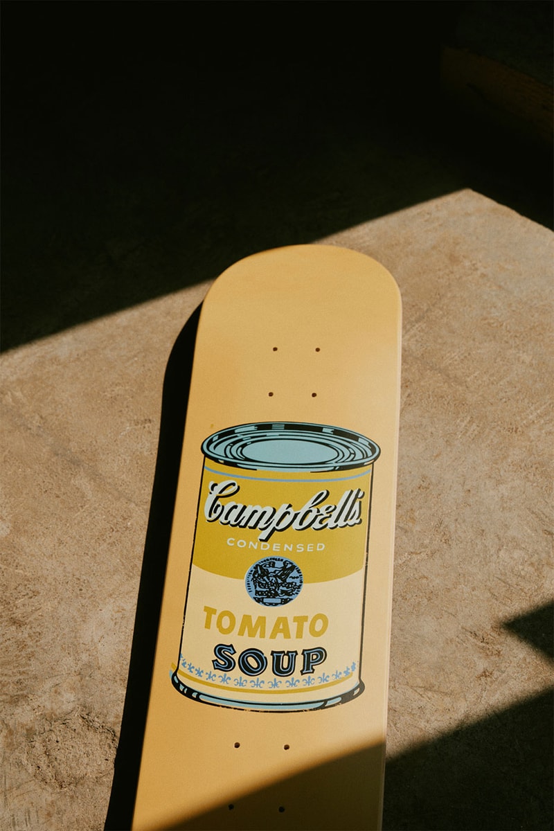 The Skateroom Andy Warhol Jean Michel Basquiat Skate Deck HBX Release Info Buy Campbell's Soup Can Pez Dispenser Dollar Signs