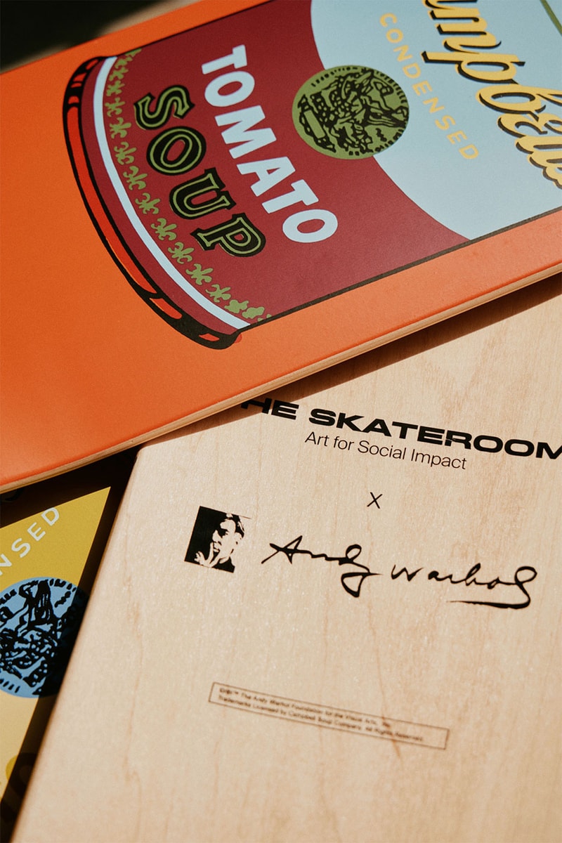 The Skateroom Andy Warhol Jean Michel Basquiat Skate Deck HBX Release Info Buy Campbell's Soup Can Pez Dispenser Dollar Signs
