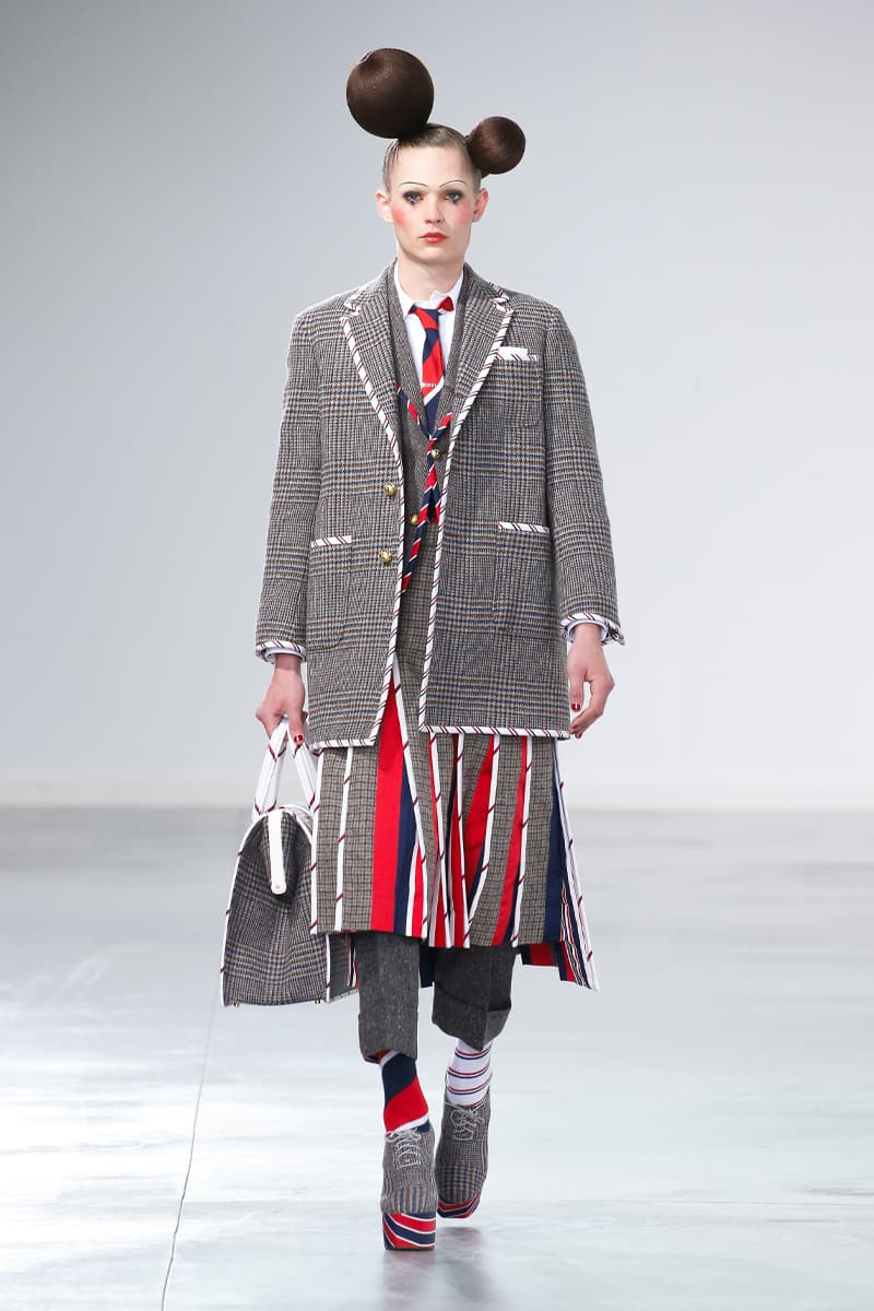 Thom Browne Brings the Drama to Classic Tailoring for Fall 2022 nyc new york city pleated skirts blazers toys chairbear adult toy shop teddybears 