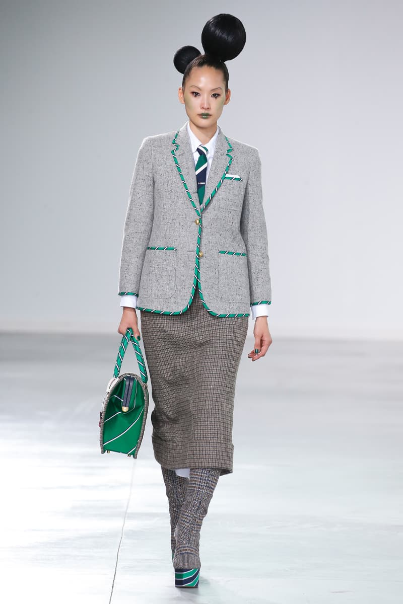 Thom Browne Brings the Drama to Classic Tailoring for Fall 2022 nyc new york city pleated skirts blazers toys chairbear adult toy shop teddybears 