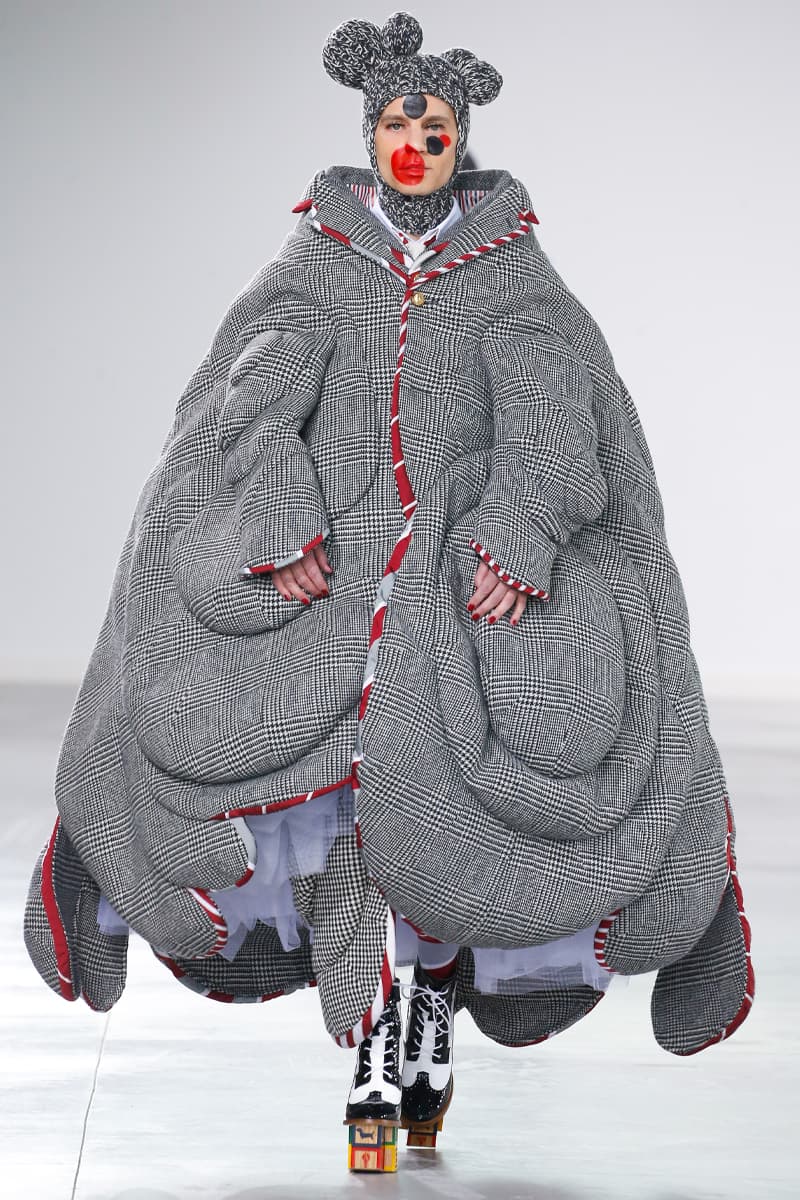 Thom Browne Brings the Drama to Classic Tailoring for Fall 2022 nyc new york city pleated skirts blazers toys chairbear adult toy shop teddybears 