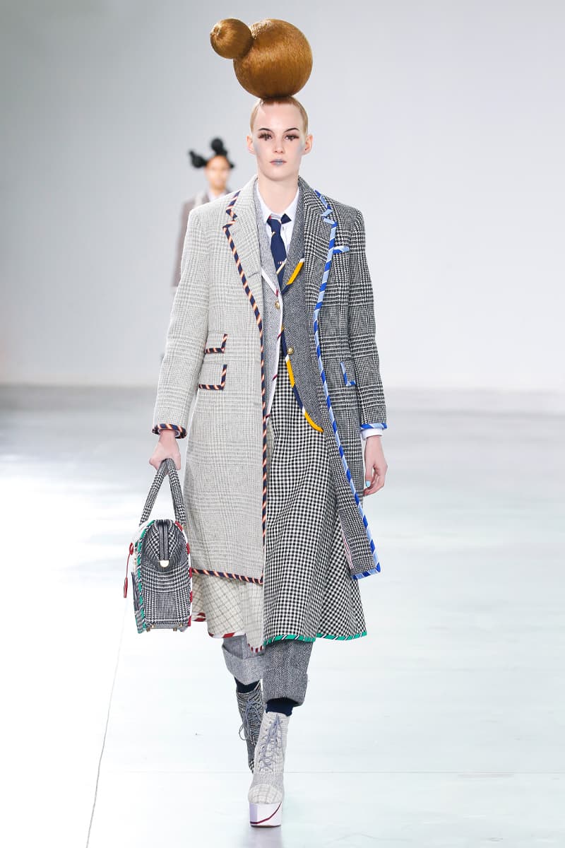 Thom Browne Brings the Drama to Classic Tailoring for Fall 2022 nyc new york city pleated skirts blazers toys chairbear adult toy shop teddybears 