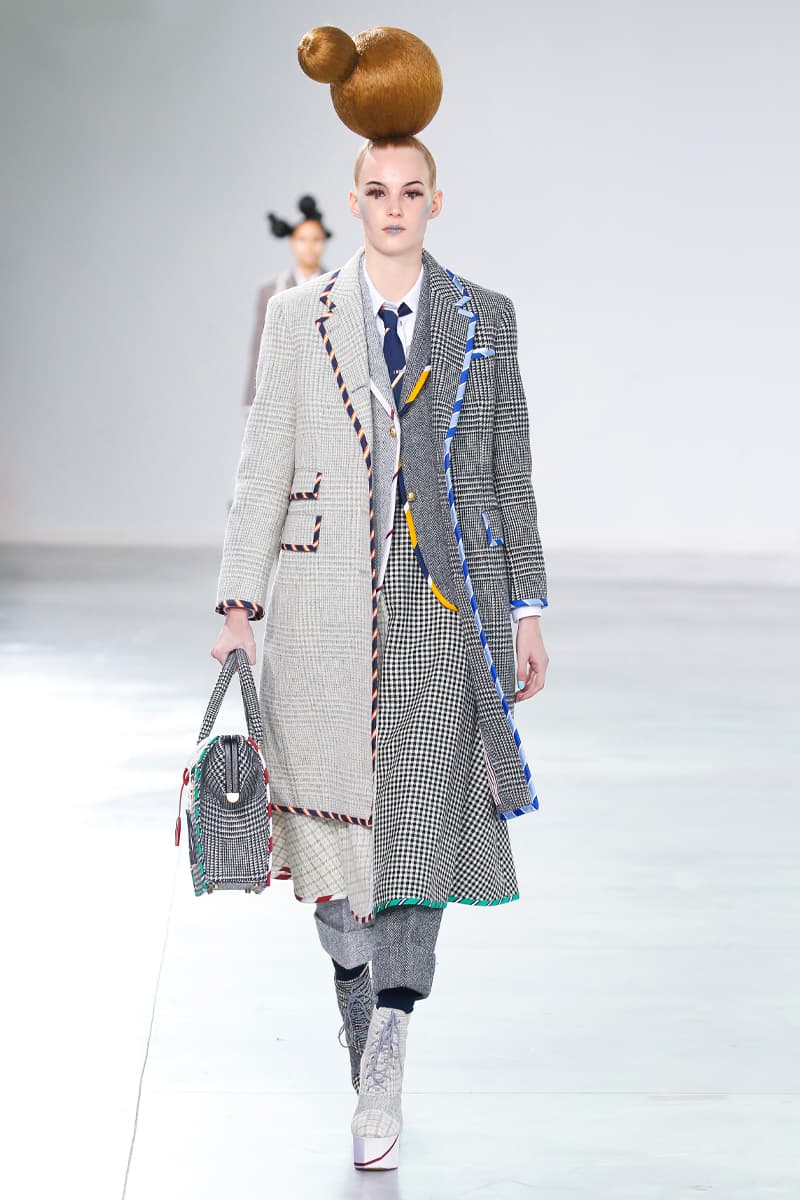 Thom Browne Brings the Drama to Classic Tailoring for Fall 2022 nyc new york city pleated skirts blazers toys chairbear adult toy shop teddybears