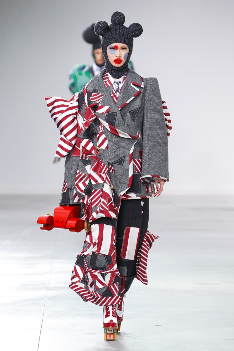Thom Browne Brings the Drama to Classic Tailoring for Fall 2022 nyc new york city pleated skirts blazers toys chairbear adult toy shop teddybears