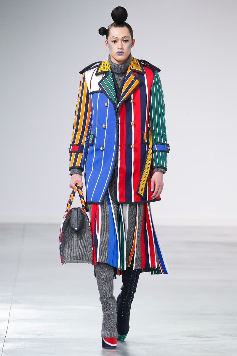 Thom Browne Brings the Drama to Classic Tailoring for Fall 2022 nyc new york city pleated skirts blazers toys chairbear adult toy shop teddybears 