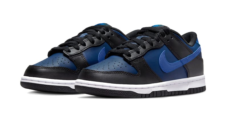 nike dunk low black blue white