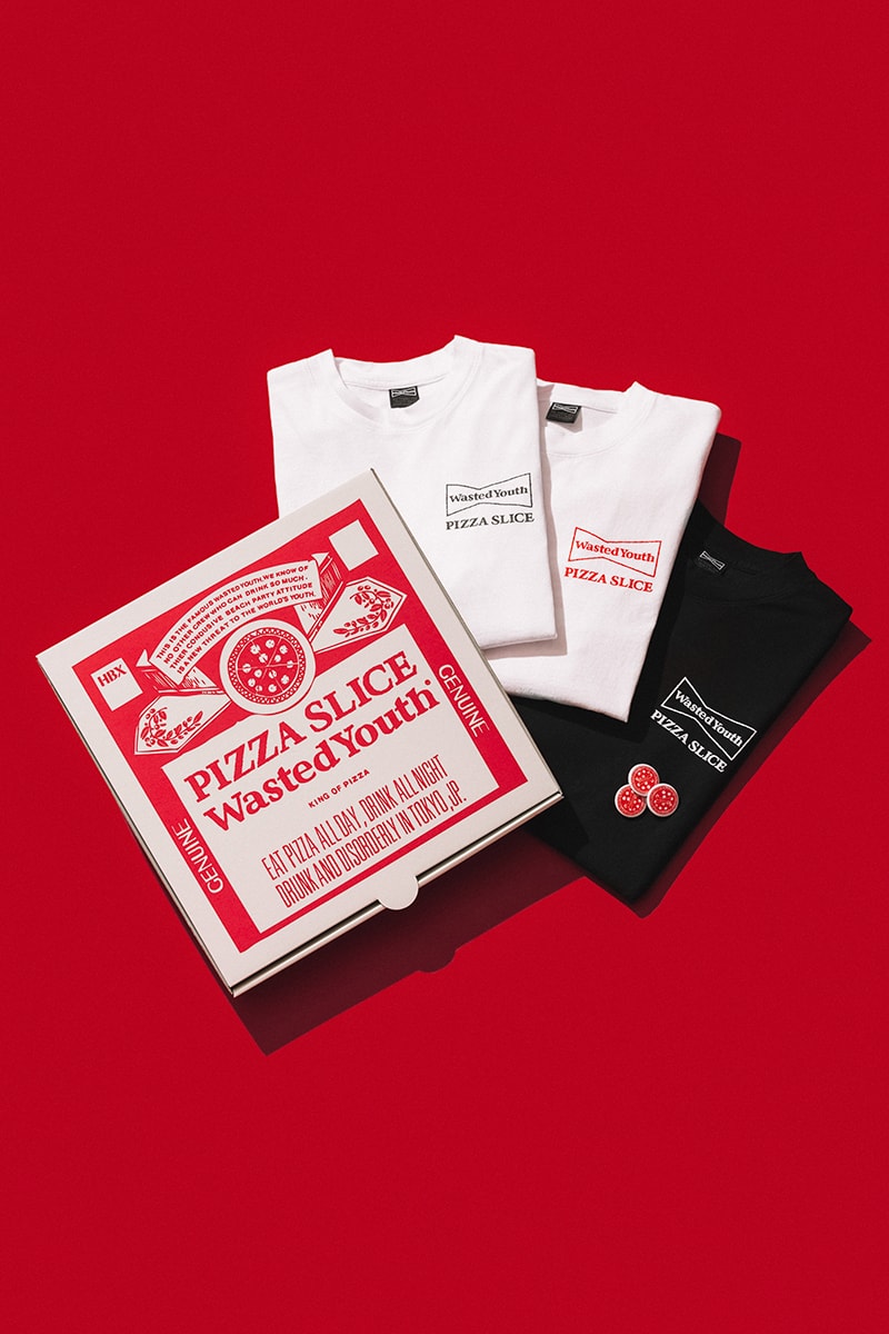 VERDY Wasted Youth PIZZA SLICE Collab Capsule Collection HBX Exclusive Release Info Buy Price T-shirts